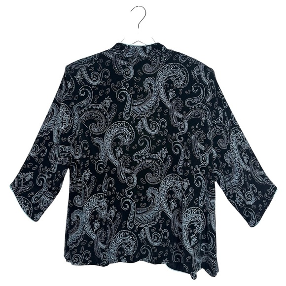 Alex Evenings 2X Black Paisley 2pc Jacket Tank Set Plus Formal Glitter - Picture 11 of 13